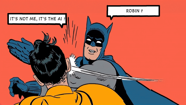 Blog - AI Endless drawing Loop of Batman slapt Robin. LAB BOOCLE AI