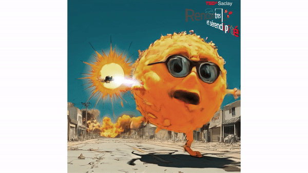 Blog - Endless AI Drawing Loop of a cell dancing under the gun's sun. LAB BOOCLE AI