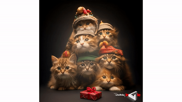 Endless loop of some cats for Christmas