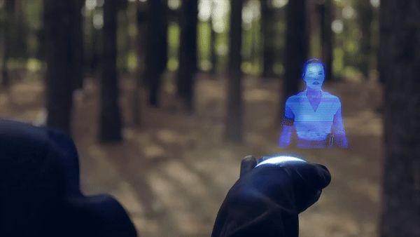 Blog - Endless AI Real Video Loop of Star wars Hologram (Rey and Dark Vador). BOOCLE