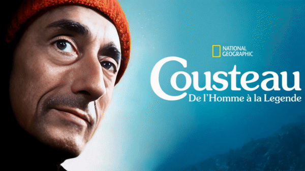 Seamless video loop the poster of Jean-Yves Cousteau for Disney+