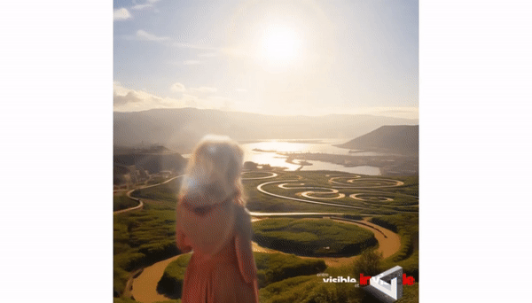 Blog - Endless AI Video Loop of a women watch the golden numbet in nature. LAB BOOCLE AI